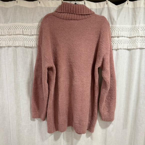 Barefoot Dreams Womens Cozychic Rose Quartz Cowl Neck Shirt Pullover Sweater - Picture 5 of 6